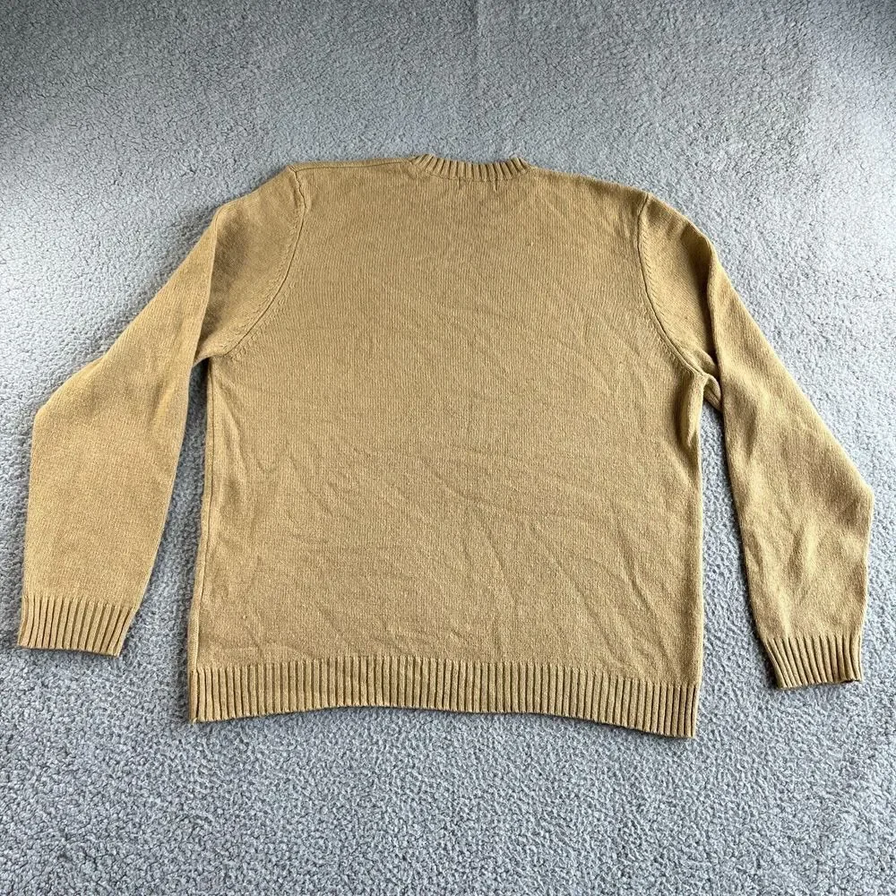 NEW Vintage Eddie Bauer Sweater Mens Extra‎ Large Beige Lambs Wool Smart Fabric